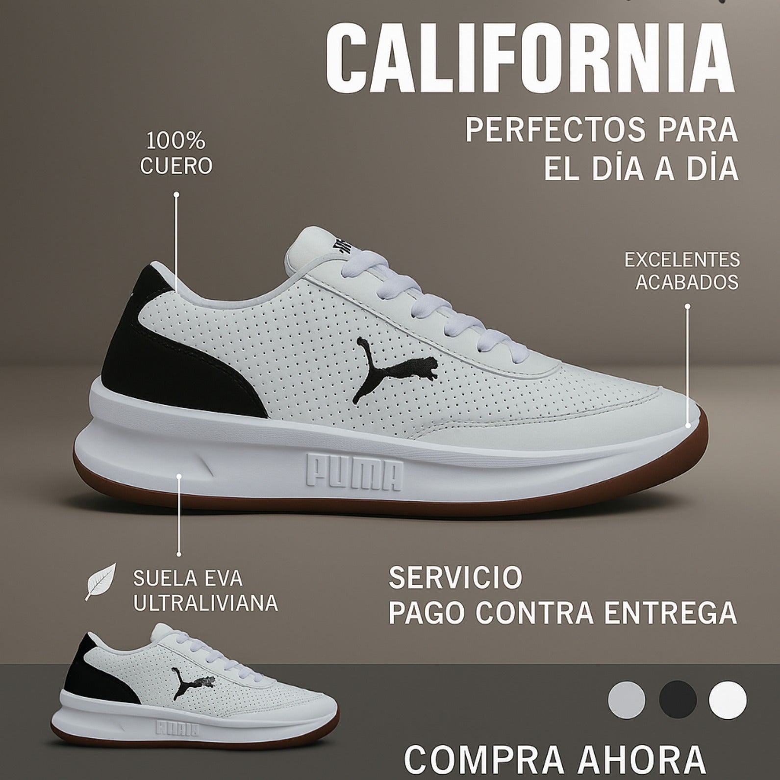 PUMA CALIFORNIA - BLANCO y NEGRO
